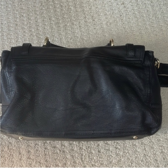 Danier Black Leather Satchel Purse Bag Crossbody Strap - Picture 7 of 16